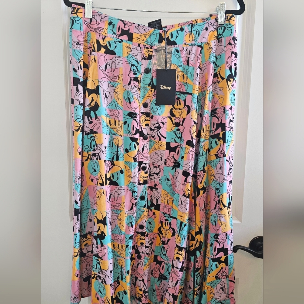 NWT Torrid x Disney Colorful Midi Skirt - Picture 6 of 7